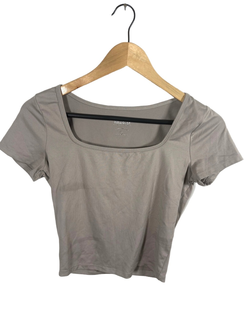 Hollister Must Have Gray Square Neck Cropped Baby Tee Womens S Flawed